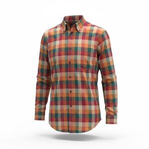 Orvis Men’s Long Sleeve Shirt – Multicolor Plaid Cotton – Size Large